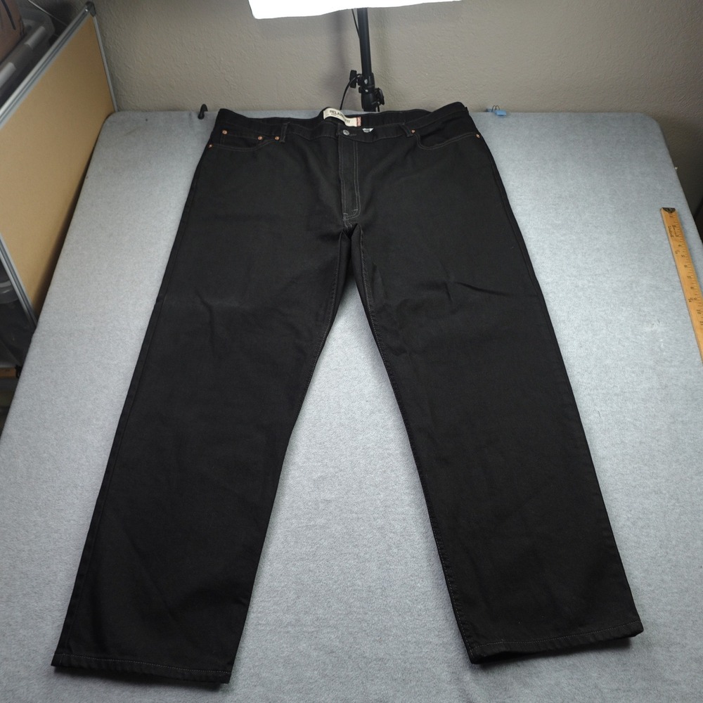 Levis 550 Jeans Mens 48x30 Black Relaxed Fit Tapered Leg Denim